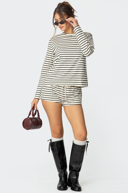 Jordyn Striped Drawstring Shorts