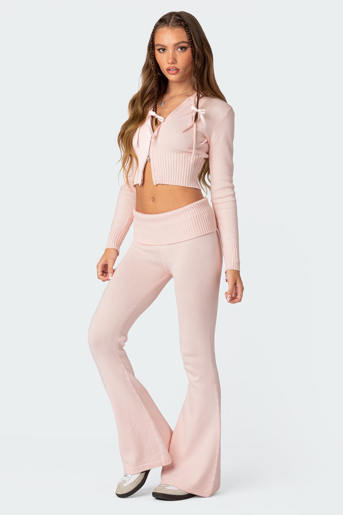 Desiree Knitted Low Rise Fold Over Pants